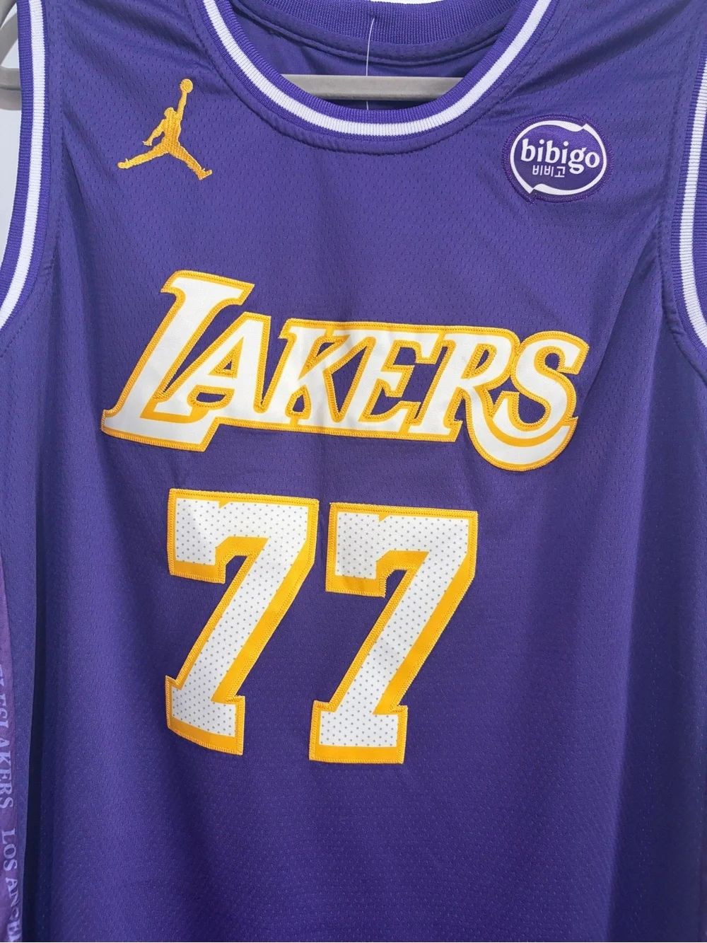 Luka Dončić Los Angeles Lakers Yellow, and Purple Jerseys. Size 52/XL